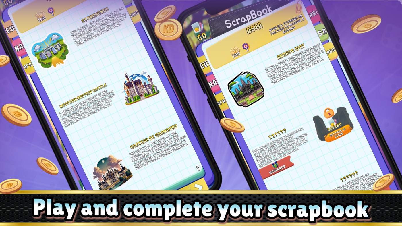 ScrapBook pages with landmark stickers